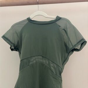 Green Mesh Cap Sleeve Leotard Nikolay - Size XS